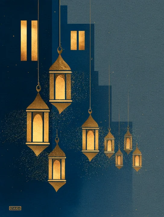 Classroom lanterns at dusk appreciation group card design