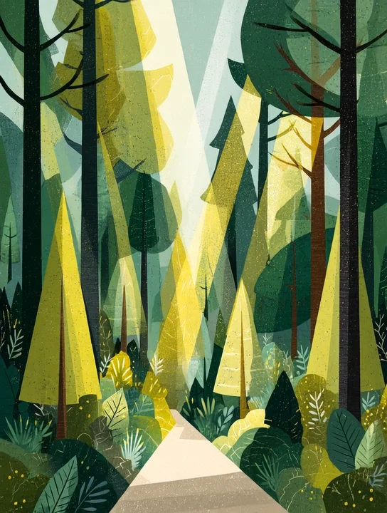 Light through the quiet forest sympathy group card design