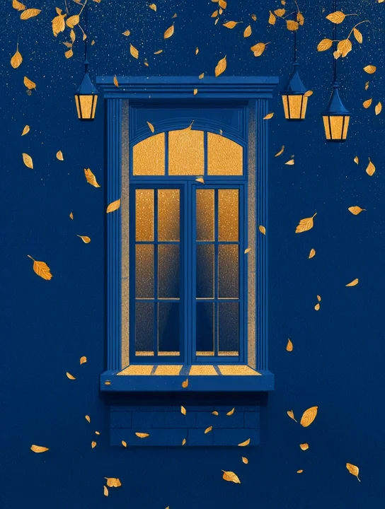 Library window at dusk graduation group card design