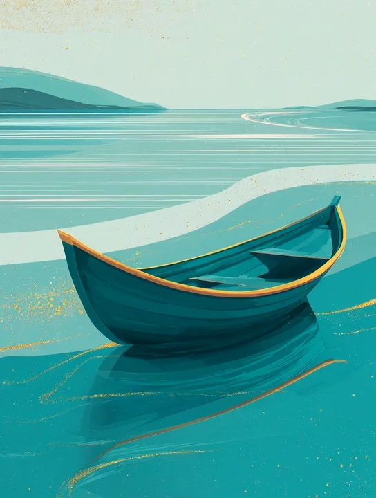 Cradle boat at rest new baby group card design