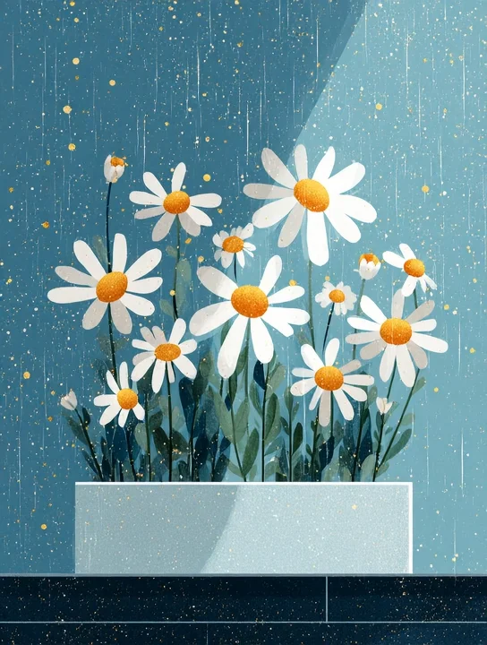 Daisies in the window box get well group card design