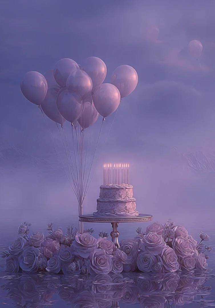 Purple B-day birthday group card design