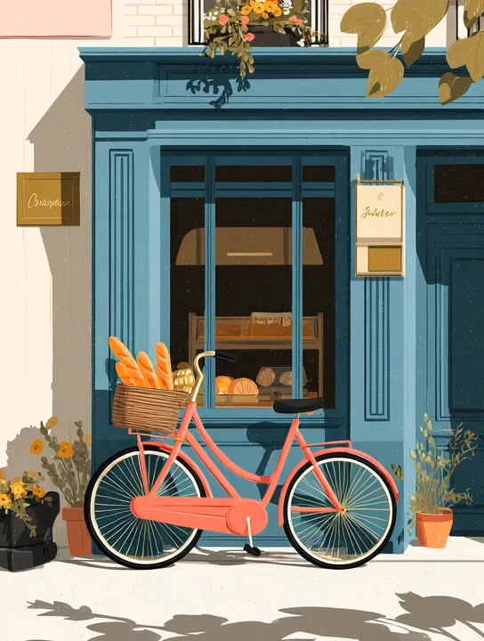 Bakery bicycle farewell group card design