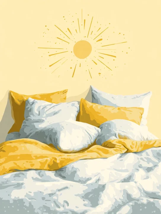 Sunbeam on a soft bed get well group card design