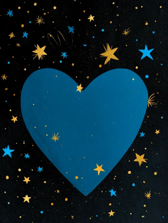 Starry heart board appreciation group card design