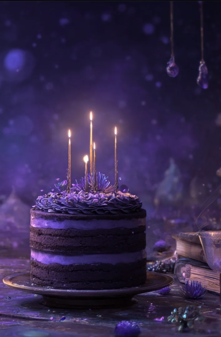 Purple B-Day 2 birthday group card design