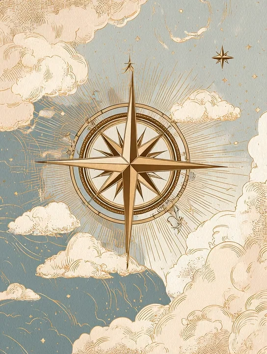 Compass in the clouds welcome group card design