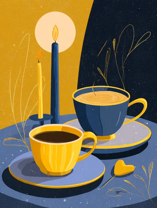 Tea for two by candlelight anniversary group card design