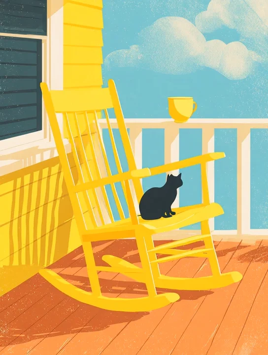 Porch rocking chair retirement group card design