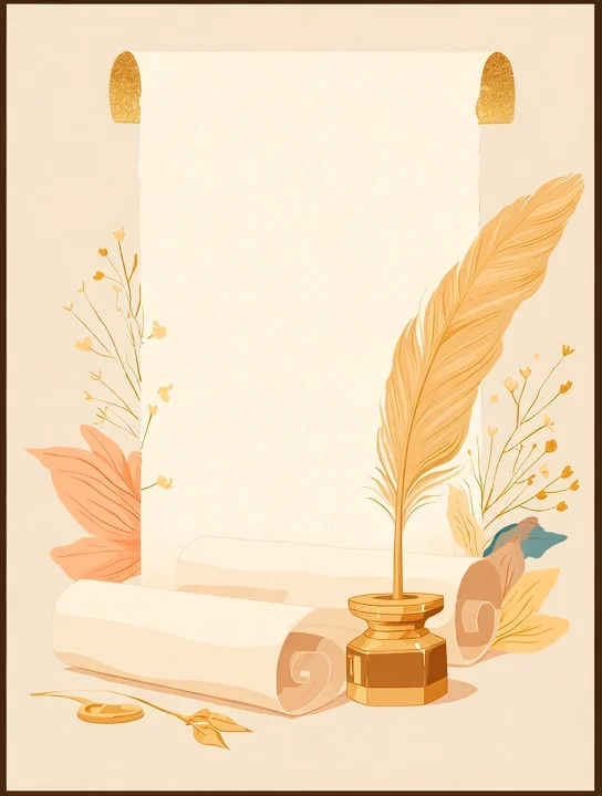 Diploma scroll and quill graduation group card design