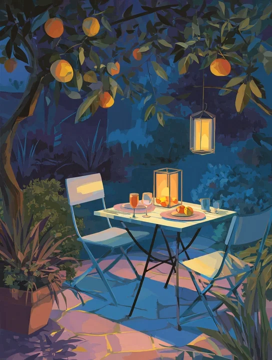 Candlelit table for two boss's day group card design