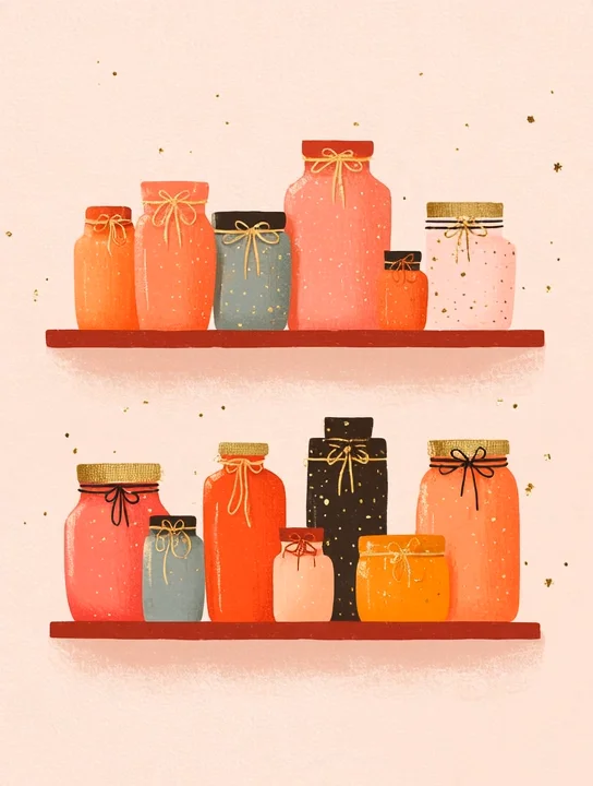 Jars tied with ribbons boss's day group card design