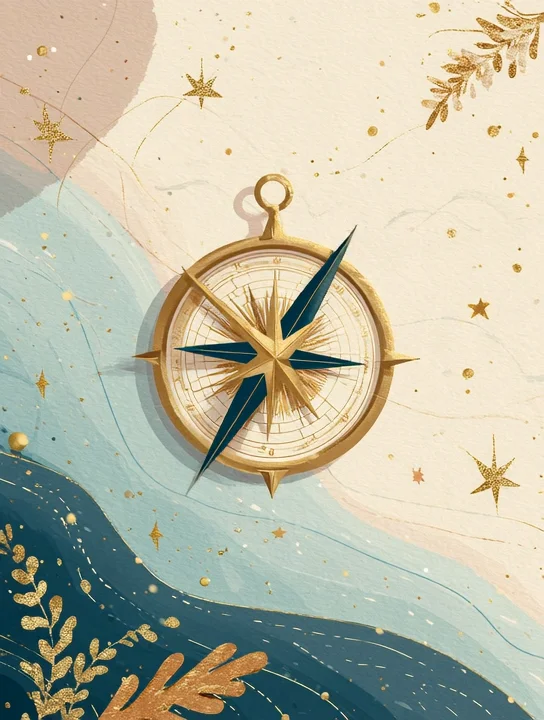 Compass to the golden star congratulations group card design
